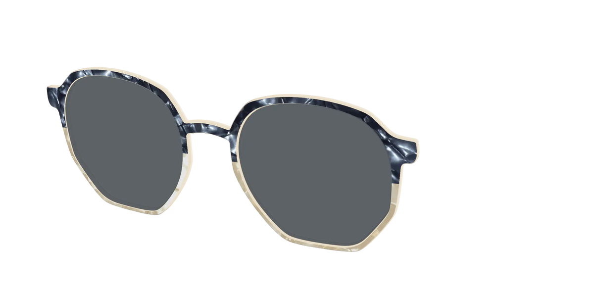 The Polarized Navy to Taupe Pearl Split Sun Top