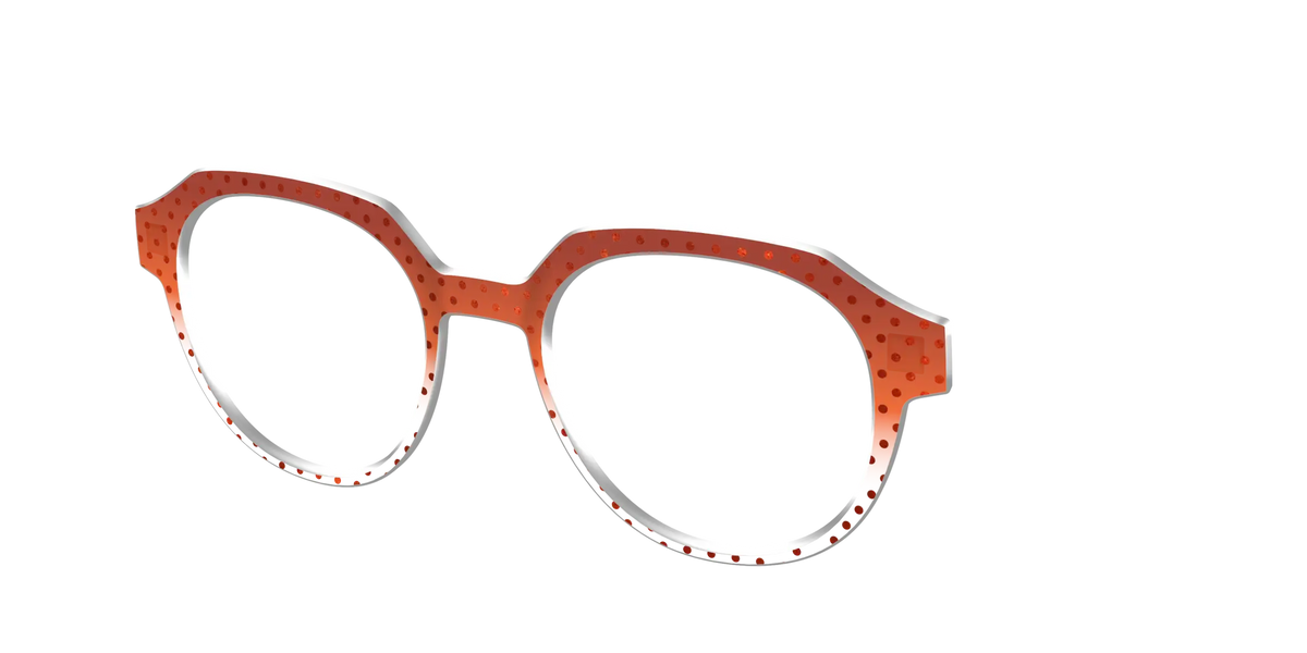 The Inferno Orange Gradient Crystal Polka Dots