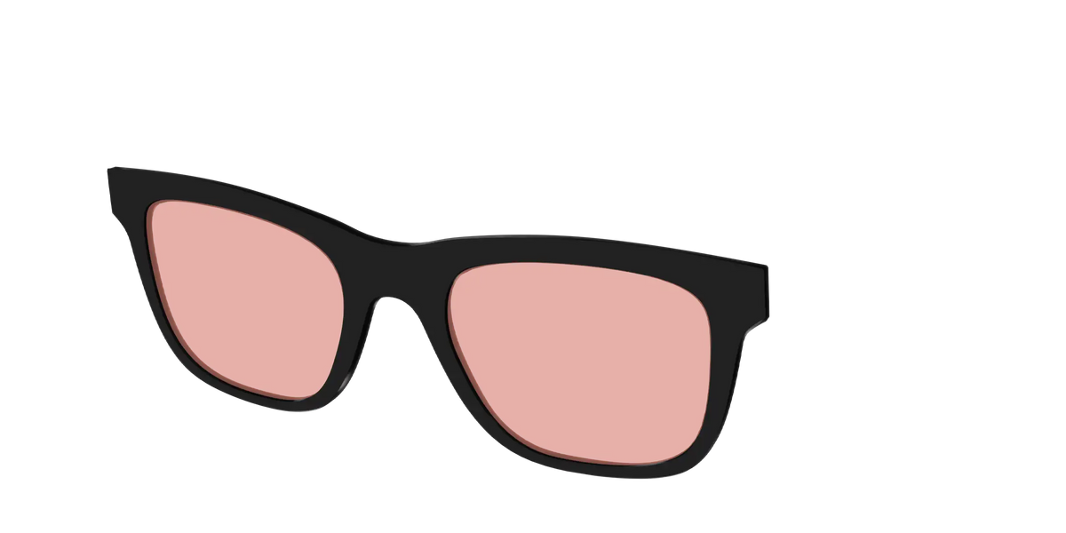 The Black With Coral Pink lens