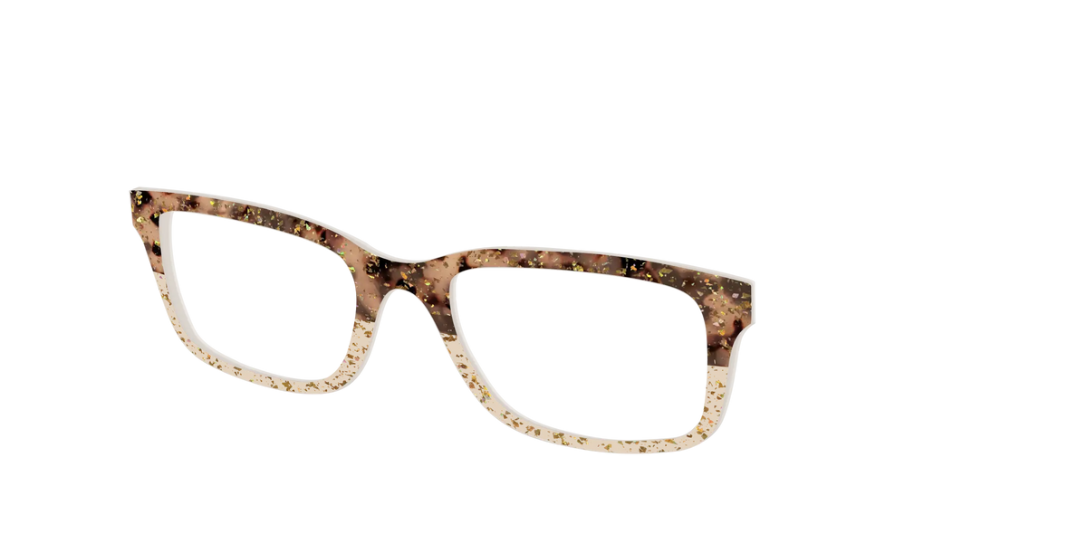 The Khaki Tortoise Crystal Split with Gold Flakes