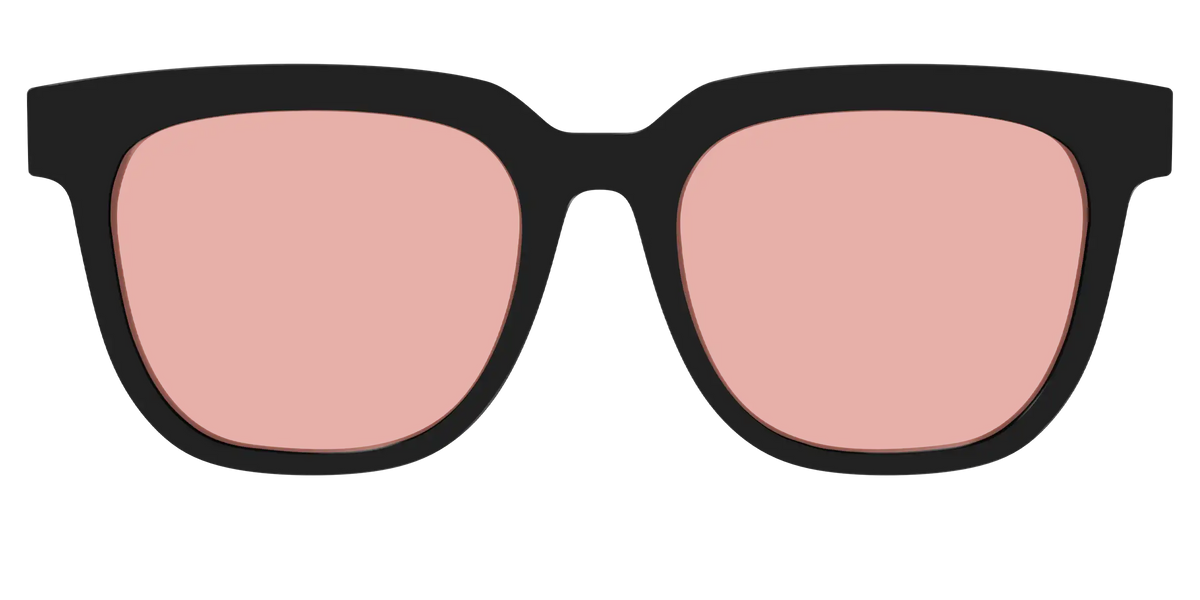 The Black With Coral Pink lens