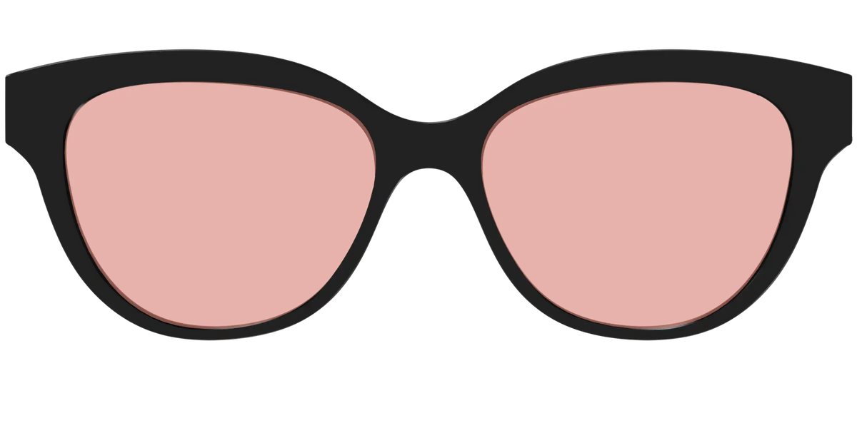 The Black With Coral Pink lens